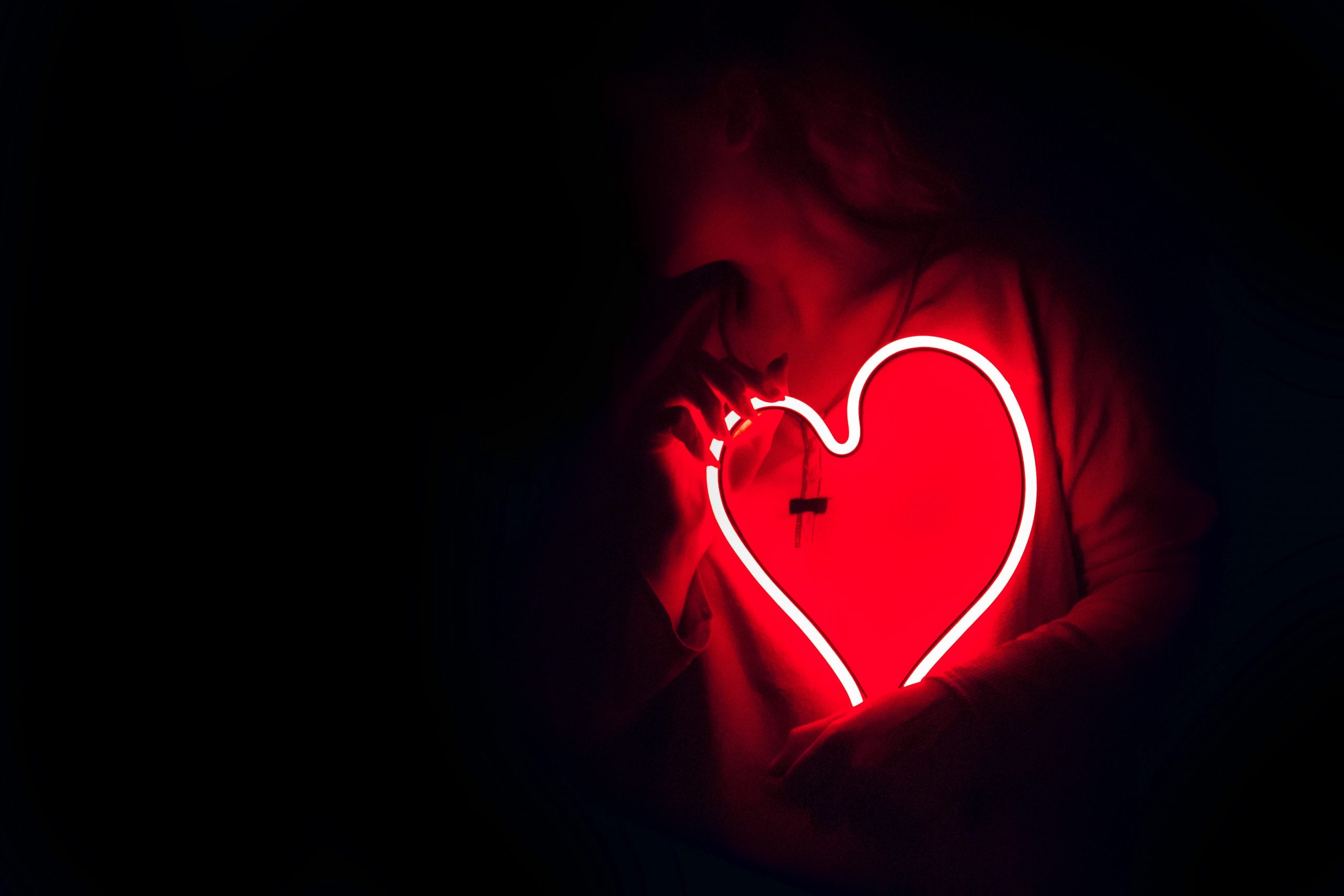 A neon heart